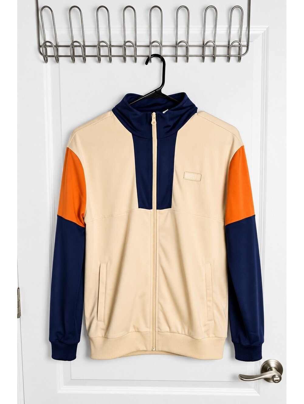 Adidas Adventure Kids Track Jacket 13-14Y L Beige Navy Orange Colorblock